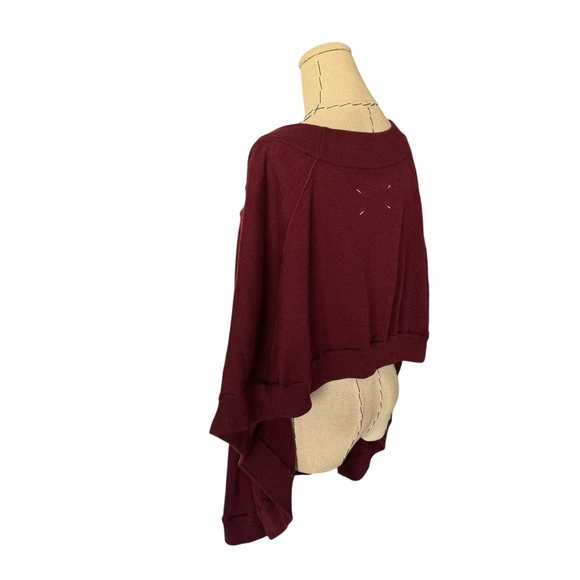 Maison Margiela Women's Collection Burgundy Sweater Cape Top Layering Piece - Picture 10 of 13